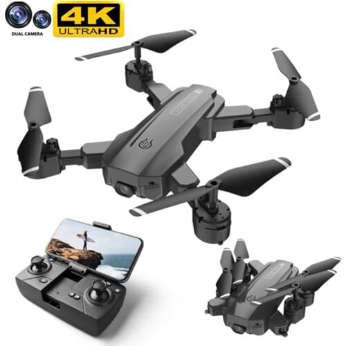 Professional Quadcopter 2.4G Mini Drone With Dual Camera 4K WiFi RC Helicopter Flight Black/Orange Foldable Dron Toy Xmas Gift