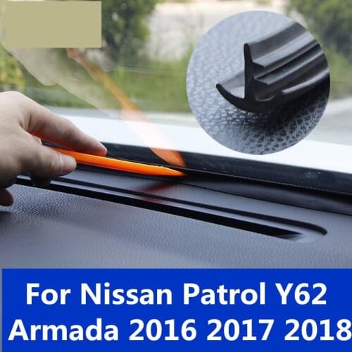 Rubber seal sound insulation seal strip edge trim soundproof center console seal For Nissan Patrol Y62 Armada 2016 2017 2018