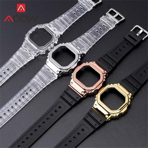 Resin Strap Bezel for Casio G-SHOCK GMW-B5000 Sport Waterproof Men Replacement Bracelet Watch Band PC Protective Case Refit Kit