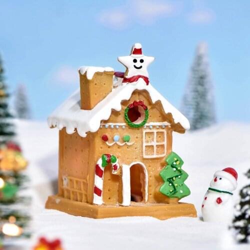 Christmas Lighting House Ornament Desktop Christmas Glowing House DIY House Decor For Desktops Product Counters Offices