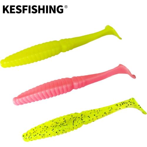 KESFISHING Fishing Lures Stagger 100mm 6pcs 7.2g Plastics Silicone Bait Black Minnow Crankbait Carp Tackle Shine Jig
