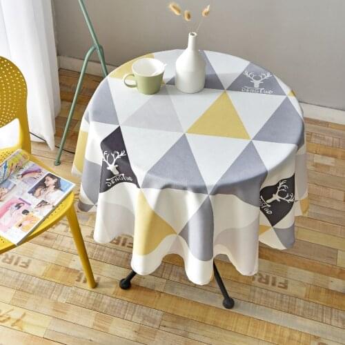 Round table tablecloth, pastoral PVC plastic kitchen tablecloth, fashionable waterproof tablecloth, oil proof decoration