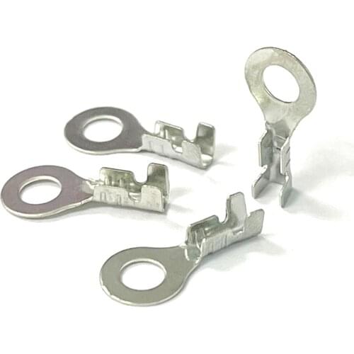 50pcs terminal connector copper 4mm hole diameter Ring Fork type Circular Splic Wire Naked Connector NEW