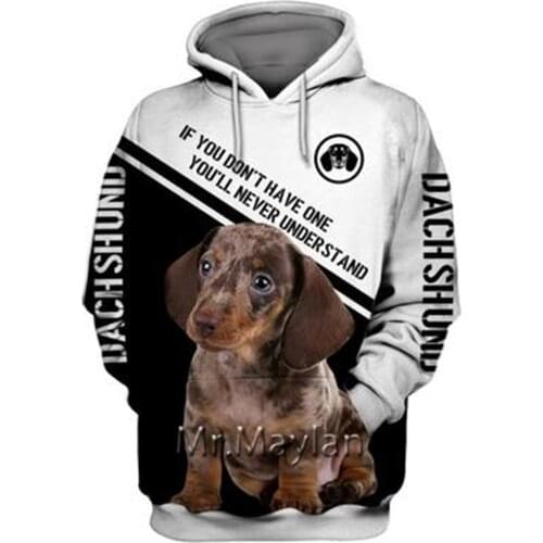Personality Fashion Animal Dachshund 3D Print Graphic Hoodie Men/Women Streetwear Oversized Sweatshirt Harajuku Tops Pullover-17
