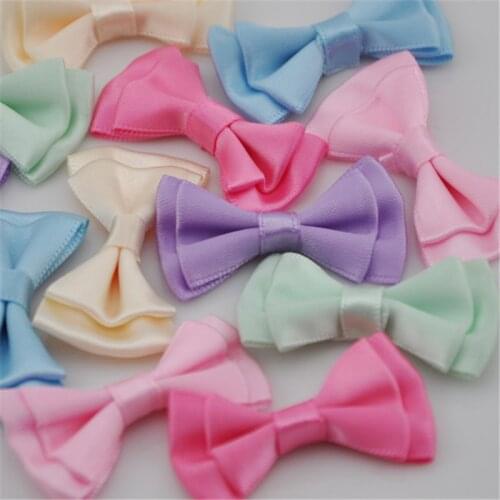U pick 20pcs satin ribbon bows flowers for Appliques Crafts more colors B41