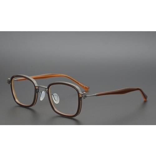 2020 Titanium Acetate Vintage Square Eyeglasses Men Women Retro Eye Glasses Frame Optical Myopia Prescription Eyewear Oculos