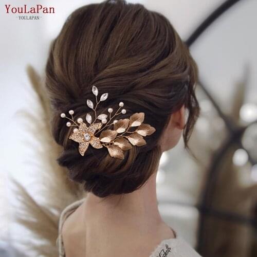 YouLaPan HP307 Wedding Hair Accessories Women Bridal Hair Band Comb Golden Comb Hair Accessories for Wedding Wedding Hair Pins