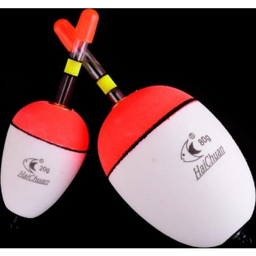 1Pcs EVA Luminous Fishing Night Float Light Stick Foam Plastic Bobber Sea Rock Fishing Striking Floats 10g-100g Fish Accessories