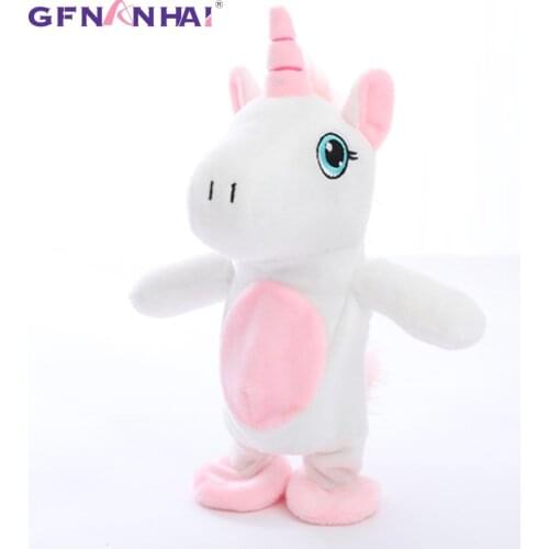 1pc 18cm Moving and Talking Unicorn Toys Repeats What You Say Interactive Stuffed Plush Toys for Boys and Girls Birthday Gift