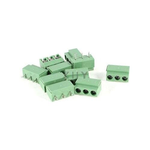 10 Pcs 3 Pole 4.5mm Pitch PCB Mount Screw Terminal Block 8A 250V