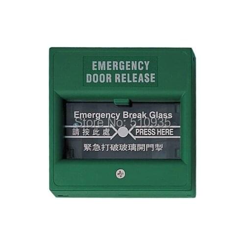 2Pcs/Lot Emergency Switch Exit Button Door Release Glass Break Alarm Button Switch For Access Control System Green Color