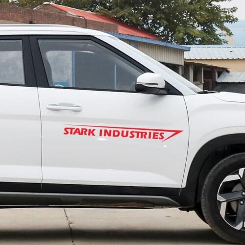 2Pcs Stark Industries Car Sport Racing Body Stripes Stickers Vinyl Decals for Opel Astra H G J Insignia Mokka Zafira car sticker