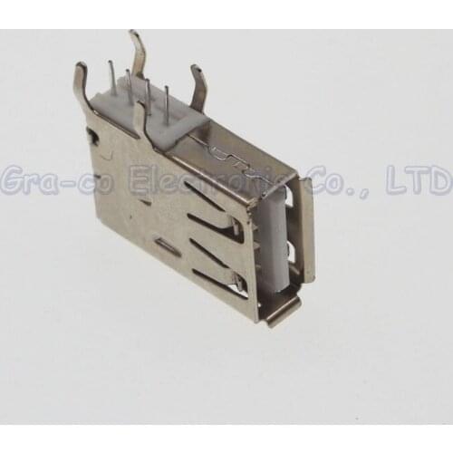 20pcs AF USB A female socket side inserted type A 90 - degree with edge vertical