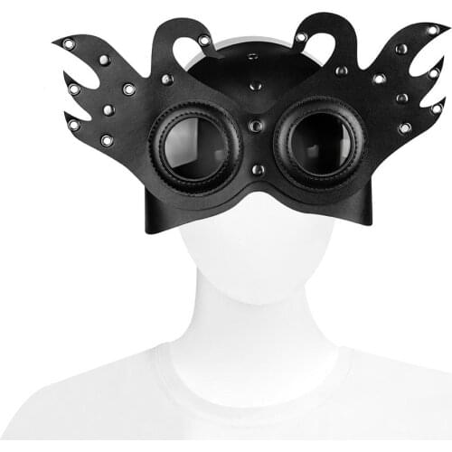 2020 Unisex Black PU Leather Halloween Masquerade Beak Mask Nightclub Dance Wear Anime Carnival Party Games Props For Cosplay