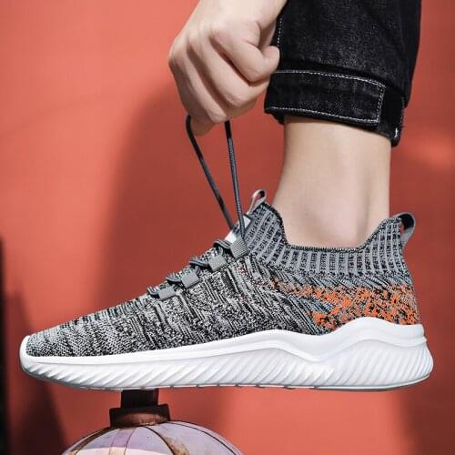 2021 New Men Sneakers Light Breathable Casual Shoes Mesh Fashion Gray Large Size 39-46 Sports Walking Shoes Students Footwear