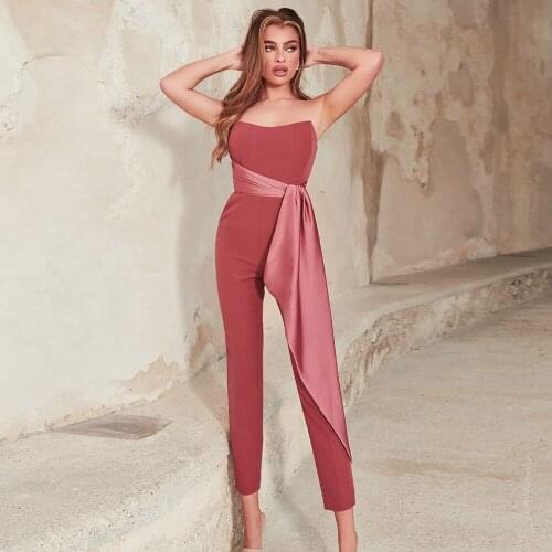 2021 New Fashion Women Sexy Bodycon Sleevelss Party Jumpsuit