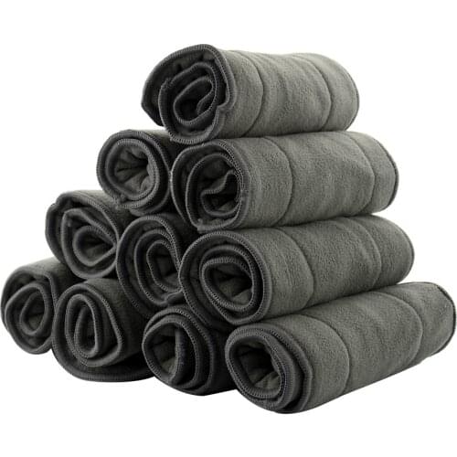 30/20PCS/lot Reusable Bamboo Charcoal Insert Baby Cloth Diaper Mat Nappy Inserts Changing Liners 4 layer each insert Wholesale