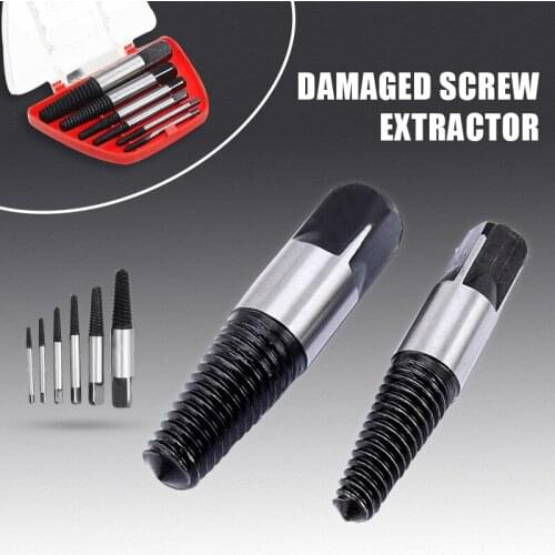6Pcs Steel Damaged Screw Extractor Drill Bit Broken Speed Out Guide Set Broken Bolt Remover Easy Out Tool Accessories
