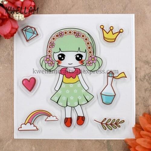 Heart Girl Scrapbook DIY photo cards rubber stamp clear stamp transparent stamp 10.5x10.5cm KW8031520