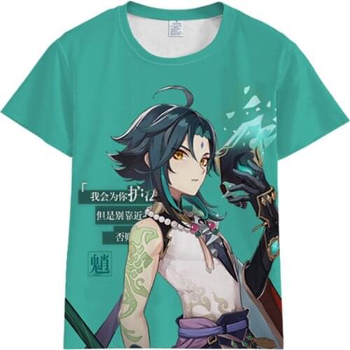 Anime Game Genshin Impact Xiao Cosplay T-shirt Printing T Shirt Short Sleeve Top Unisex Teen XXS-5XL clothes uniforms Halloween