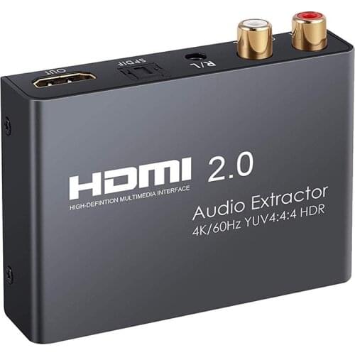 HDMI 2.0 Audio Extractor Support 4K 60Hz YUV 4:4:4 HDR HDMI Audio Extractor to Optical TOSLINK SPDIF HDMI ARC Audio Converter