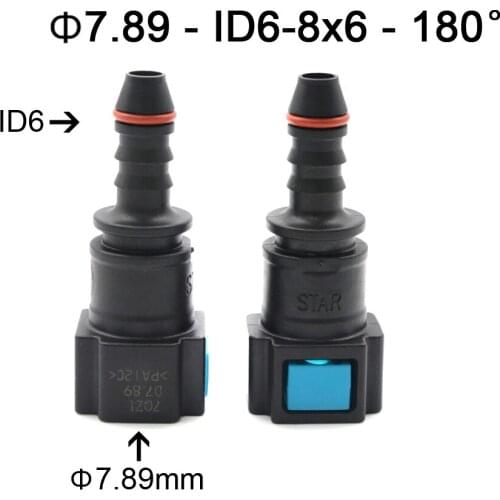 Car Fuel Line Quick Connector 7.89mm 7.89 ID6 8x6 180 degree SAE 5/16 Fuel Pipe Joint Plastic Fittings Female Connector