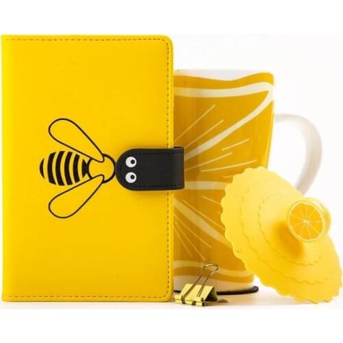 Cute Diary A6 Notebook and Journal Bee Notepad Office Agenda Planner Stationery Organizer Line Grid Blank Note Book Sketchbook