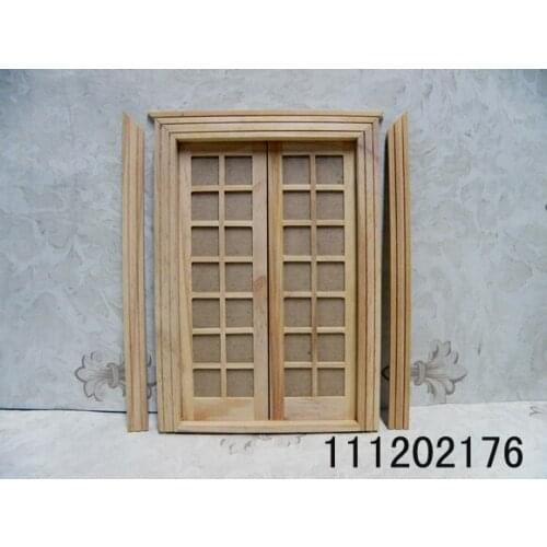G05-X4473 children baby gift Toy 1:12 Dollhouse mini Furniture Miniature rement-wooden double door 1pcs