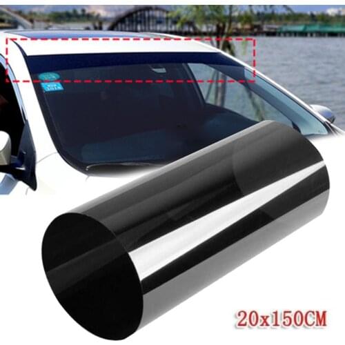 Gloss Black Sun Strip Universal Car Van Windscreen Sunstrip 150x20CM Sunshade Stickers