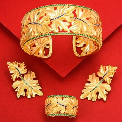 GODKI 2021 New Charms 3PC Bracelet Ring Earring Set For Women Wedding Bridal Cubic Zircon Dubai PARTY WEDDING Jewelry BOHO 2020