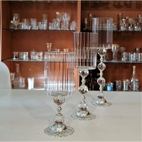 Candelabra Cylinder ZY Silver 3 PCs set 424222246