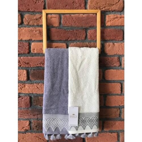 İpekçe Home Hera Tassels 2 li Towel Set Lilac-Cream
