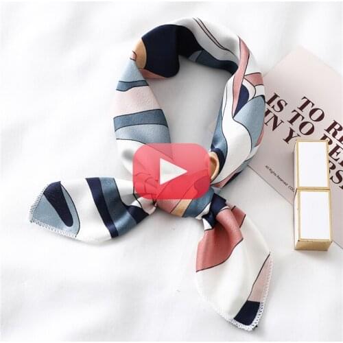 Square Silk Scarf Women Fashion Print Small Neck Scarfs Office Lady Hair Band Foulard Hand Kerchief Female Bandana Shawl