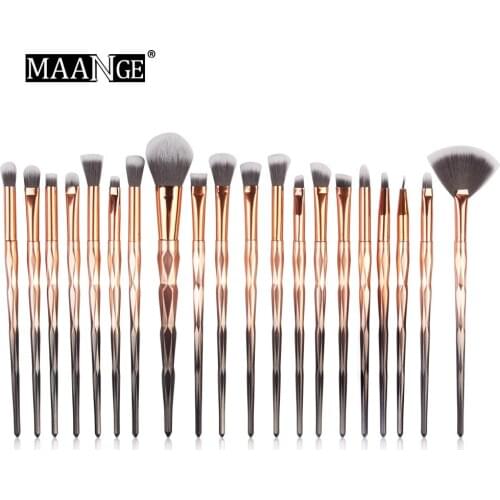 Hot Selling 20 Diamond Handle Eye Eyebrow and Face Makeup Brush Set Eye Shadow Tools Cosmetic Tools Gift for Women