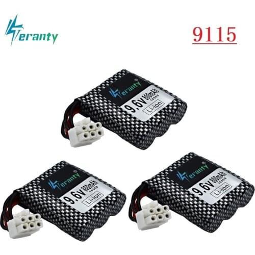 9.6v Li-ion Battery for 9115 9116 S911 S912 RC Car Truck Spare Upgrade 800mah 9.6V Rechargeable battery for toys Car 6P-SM Plug