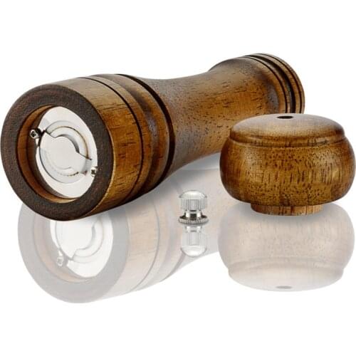 Salt and Pepper Mill, Solid Wood Pepper Mill with Strong Adjustable Ceramic Grinder 5" 8" 10" - Kitchen Tools