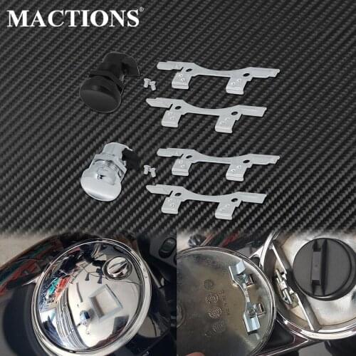Motorcycle CNC Fuel Door Latch Push Button Gas Oil Cap Tank For Harley Touring Street Glide Electra Glide Road Glide 1992-2016