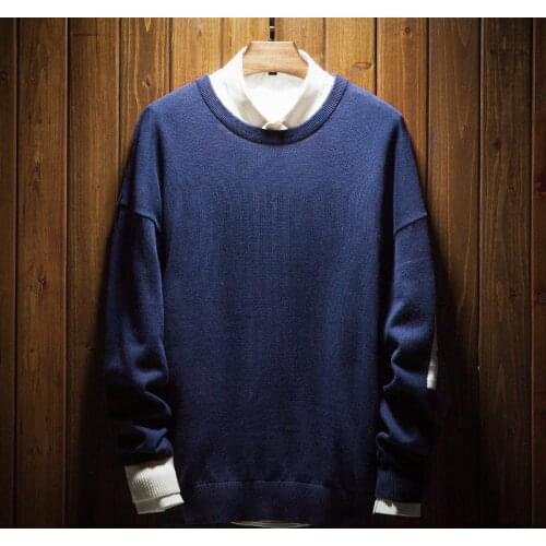 MRMT 2021 Brand New Mens Knitted Sweater Pure Color Sweater Young Fashion Round Collar for Male Sweater