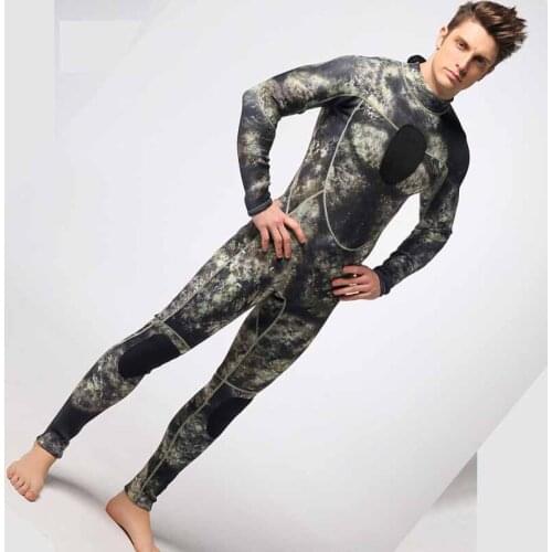 Men 3mm thick diving suit male full body dark color chest and knees thickening plate Men camouflage snorkeling swimming wear