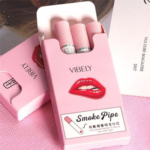 4Pcs/Set Matte Lipstick Sets Waterproof Pigment Cigarette Lipstick Batom Lip Balm With Color Nutritious Makeup New Arrival