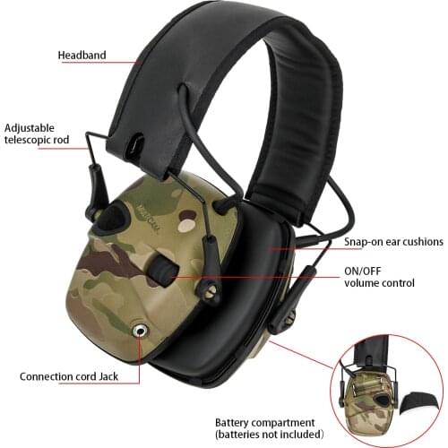 Anti-noise Shooting Headset Electronic Shooting Earmuffs Hunting Tactical Headset Impact Hearing Protection Tactical Earmuffs