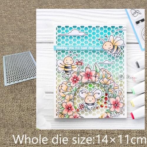 New Design Craft Metal stencil mold Cutting Dies Honeycomb frame decoration scrapbook die cuts Album Paper Card Craft Embossing