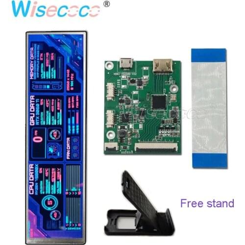 8.8 Inch 1920x480 Stretched Bar Display IPS LCD Screen Touch Automotive MIPI Controller Board WLED Backlight Adjust for Aida64