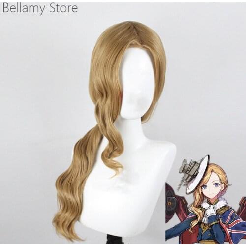 Azur Lane HMS Hood Heat Resistant Cosplay Costume hairwear Wig+Wig Cap