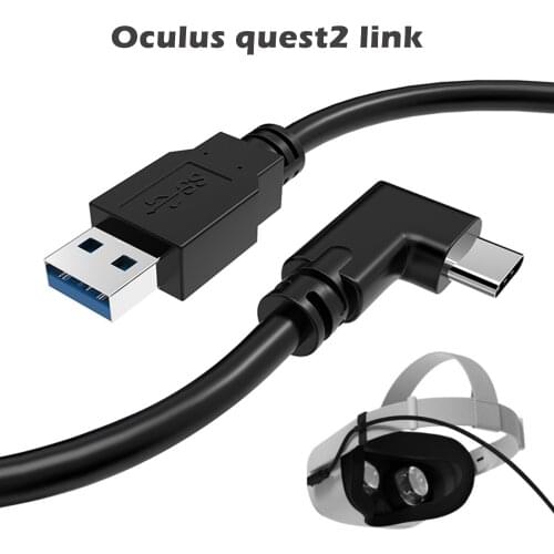 Right Angle Type-c For Oculus Link USB- C Steam VR Quest2 Type- C 3.1 Data Cable Charging Cable Speed Data Transfer Fast Charge