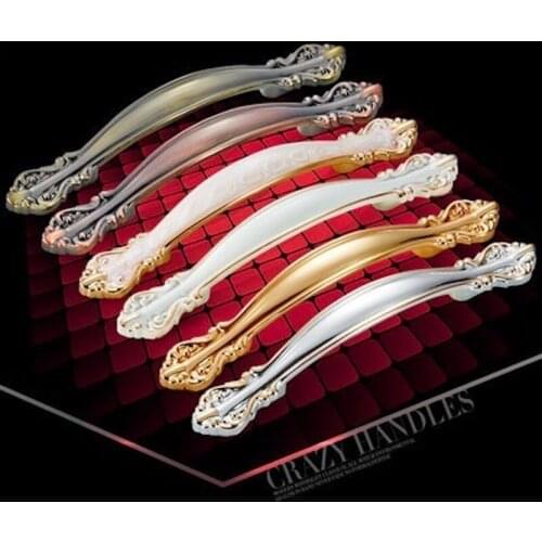 150mm Long 21.2mm High/Hole to Hole 96mm Zinc Alloy Metal Drawer Door Pull Handle Gold Silver Ivory Amber Bronze Red Cooper