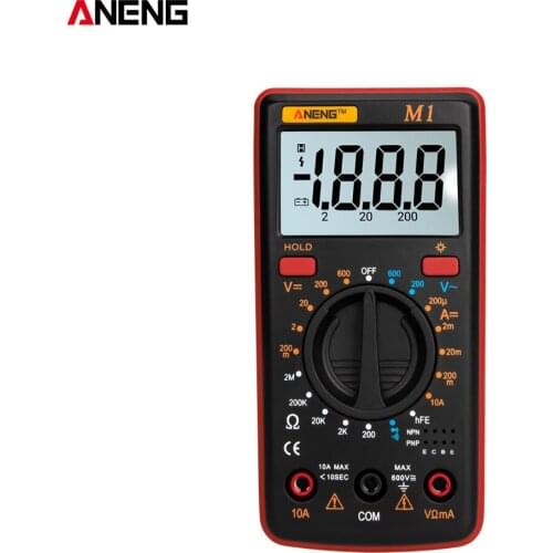 ANENG M1 Handheld Digital Multimeter LCD Backlight High Precision AC/DC Voltage Current Resistance Transistor Continuity Tester