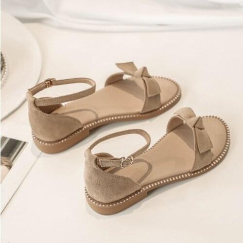 Sandals Womens Flat Shoes All-match Fairy Shoes Soft Bottom Comfortable Low Heel Roman Shoes Women Sandals Shoes Women
