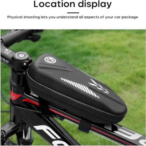 Cycling Bag PU+EVA Large Capacity Crust Waterproof With Reflective Strips Night Riding Tool Kit Upper Tube Package