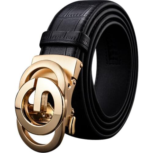 Mens leather belt all-match belt men double automatic buckle G Belt Leather Luxury Designer Brand g belt gifts for men